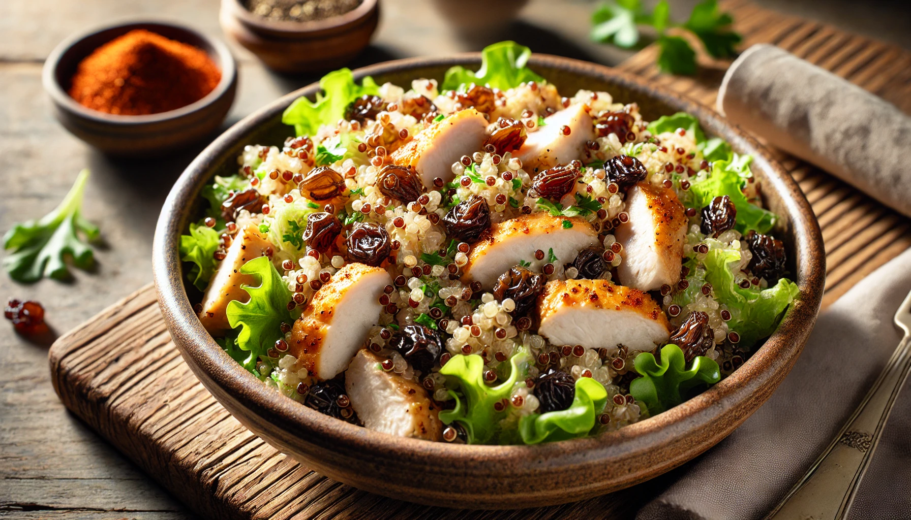 Salada de quinoa com frango